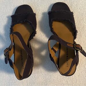 Lucky Brand navy blue wedges Size 9